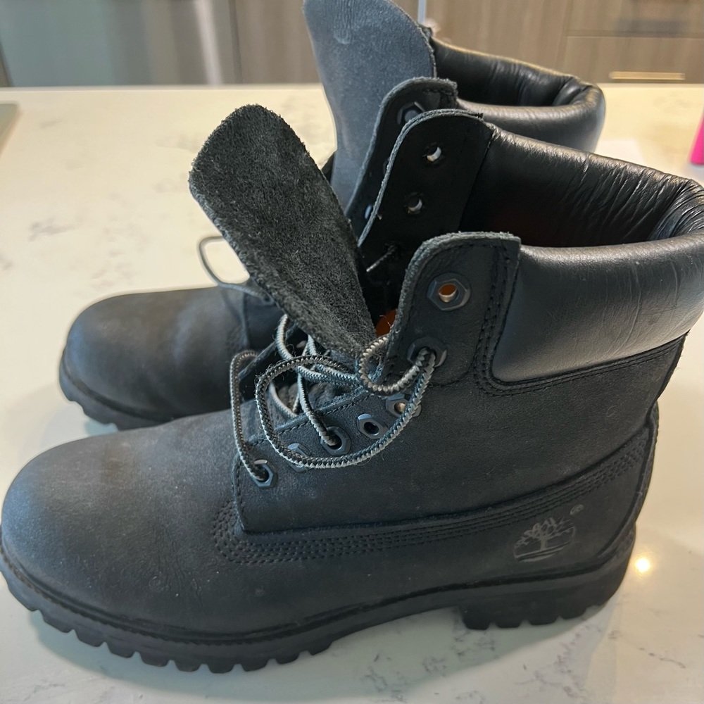 Matte Black Timberlands 6 inch Premium